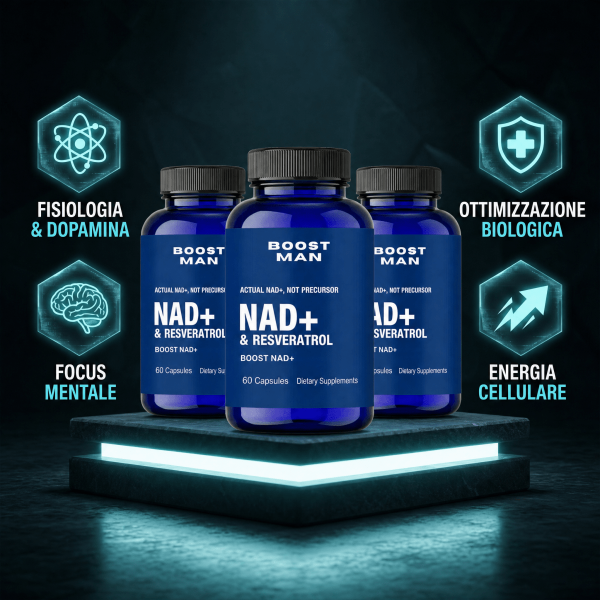 3 NAD+ Boostman da 60 Boost (Scorta di 6 Mesi) - Boost man